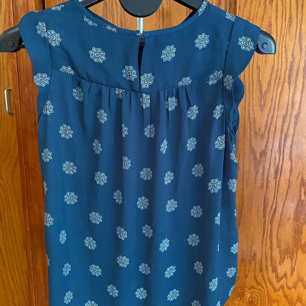 Loft Blue Patterned Top - Picture 2 of 4
